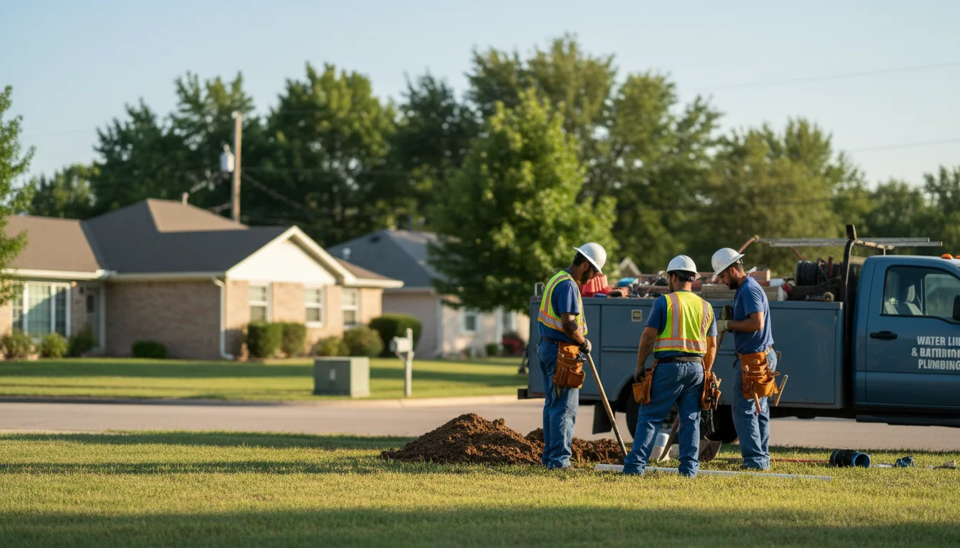 Residential water line and bathroom plumbing service in Mecca, IN